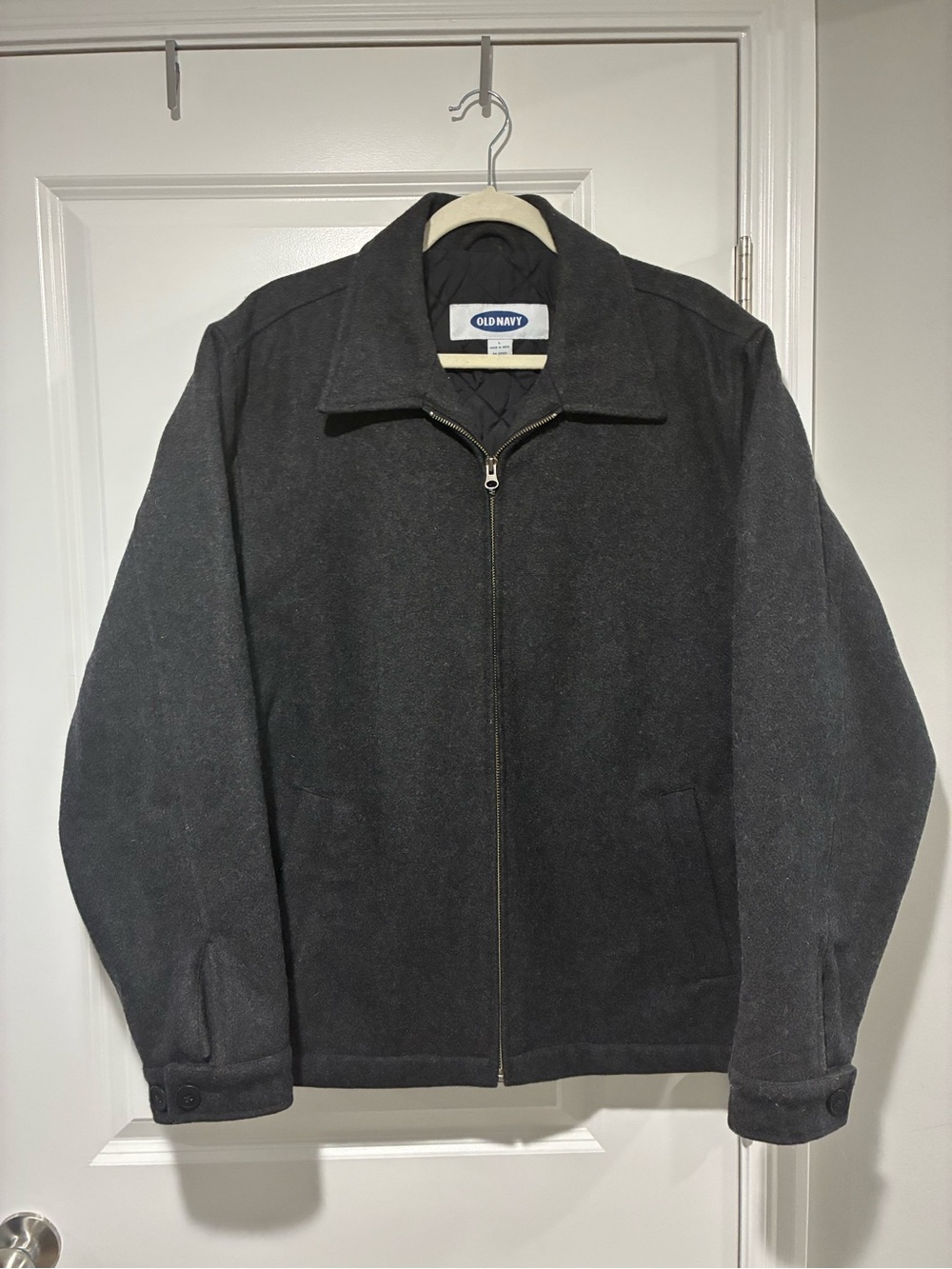 Old Navy Men's Dark Charcoal Zip-Up Sweater Jacket